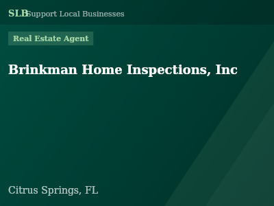 Brinkman Home Inspections, Inc — Real Estate Agent in Citrus Springs, FL