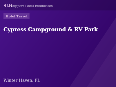 Cypress Campground & RV Park — Hotel Travel in Winter Haven, FL