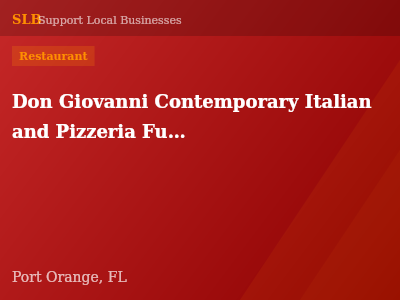 Don Giovanni Contemporary Italian and Pizzeria Full BAR — Restaurant in Port Orange, FL