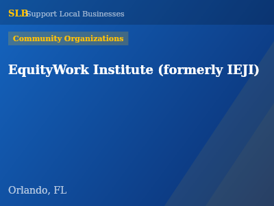 EquityWork Institute (formerly IEJI) — Community Organizations in Orlando, FL