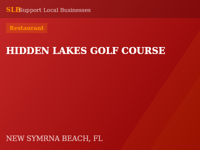 HIDDEN LAKES GOLF COURSE — Restaurant in NEW SYMRNA BEACH, FL