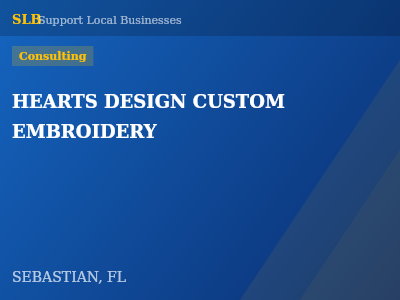 HEARTS DESIGN CUSTOM EMBROIDERY — Consulting in SEBASTIAN, FL