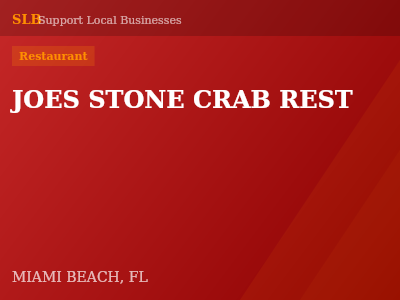 JOES STONE CRAB REST — Restaurant in MIAMI BEACH, FL