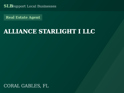 ALLIANCE STARLIGHT I LLC — Real Estate Agent in CORAL GABLES, FL