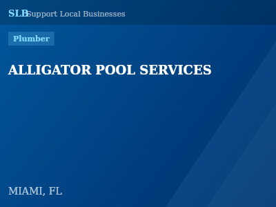 ALLIGATOR POOL SERVICES — Plumber in MIAMI, FL