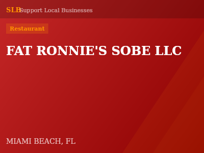 FAT RONNIE'S SOBE LLC — Restaurant in MIAMI BEACH, FL