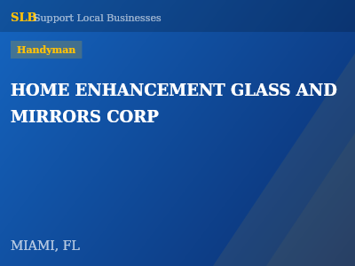 HOME ENHANCEMENT GLASS AND MIRRORS CORP — Handyman in MIAMI, FL