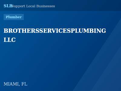 BROTHERSSERVICESPLUMBING LLC — Plumber in MIAMI, FL