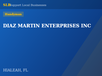 DIAZ MARTIN ENTERPRISES INC — Handyman in HIALEAH, FL