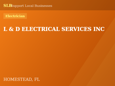 L & D ELECTRICAL SERVICES INC — Electrician in HOMESTEAD, FL