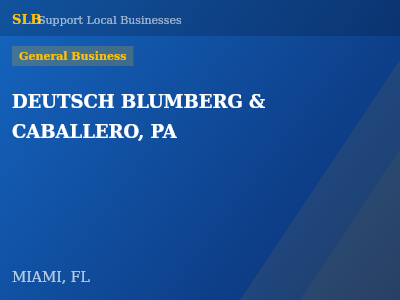 DEUTSCH BLUMBERG & CABALLERO, PA — General Business in MIAMI, FL