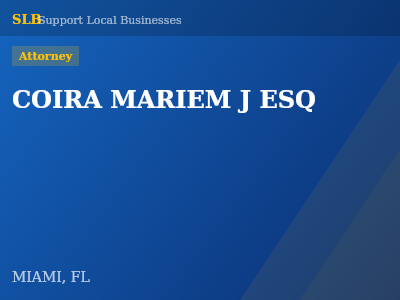 COIRA MARIEM J ESQ — Attorney in MIAMI, FL