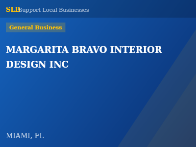 MARGARITA BRAVO INTERIOR DESIGN INC — General Business in MIAMI, FL