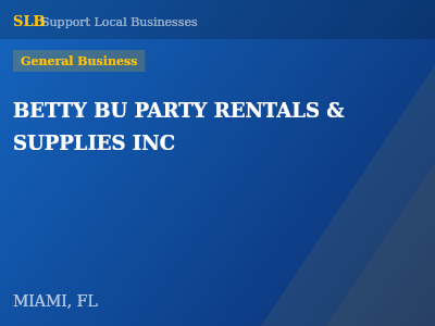 BETTY BU PARTY RENTALS & SUPPLIES INC — General Business in MIAMI, FL