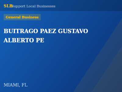 BUITRAGO PAEZ GUSTAVO ALBERTO PE — General Business in MIAMI, FL
