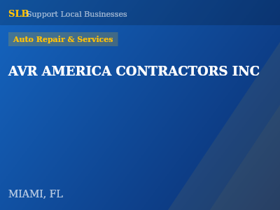 AVR AMERICA CONTRACTORS INC — Auto Repair & Services in MIAMI, FL