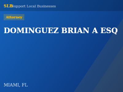 DOMINGUEZ BRIAN A ESQ — Attorney in MIAMI, FL