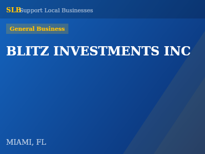 BLITZ INVESTMENTS INC — General Business in MIAMI, FL