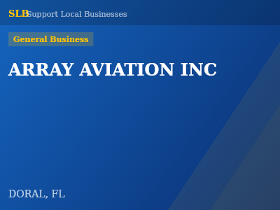 ARRAY AVIATION INC — General Business in DORAL, FL