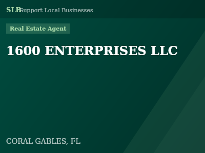1600 ENTERPRISES LLC — Real Estate Agent in CORAL GABLES, FL