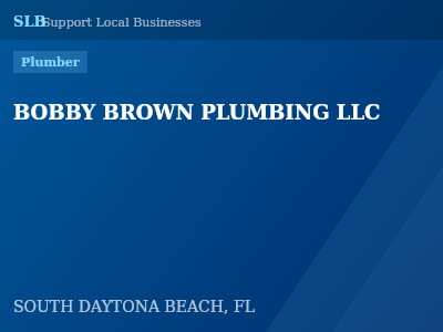 BOBBY BROWN PLUMBING LLC — Plumber in SOUTH DAYTONA BEACH, FL