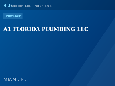 A1 FLORIDA PLUMBING LLC — Plumber in MIAMI, FL