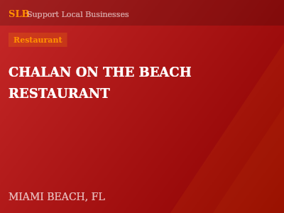 CHALAN ON THE BEACH RESTAURANT — Restaurant in MIAMI BEACH, FL