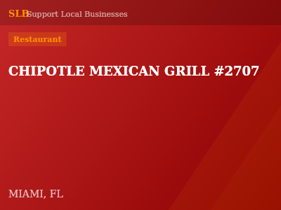 CHIPOTLE MEXICAN GRILL #2707 — Restaurant in MIAMI, FL