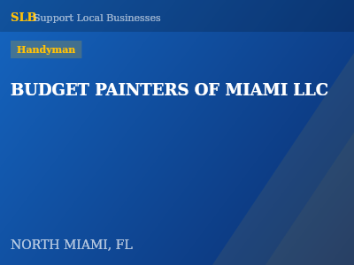 BUDGET PAINTERS OF MIAMI LLC — Handyman in NORTH MIAMI, FL