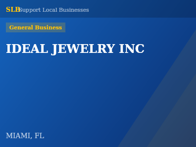 IDEAL JEWELRY INC — General Business in MIAMI, FL
