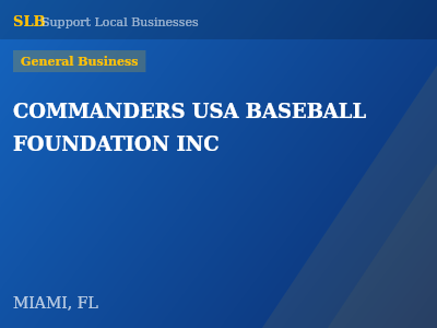 COMMANDERS USA BASEBALL FOUNDATION INC — General Business in MIAMI, FL
