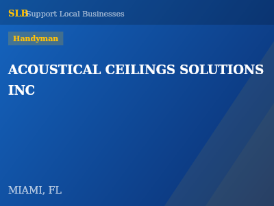 ACOUSTICAL CEILINGS SOLUTIONS INC — Handyman in MIAMI, FL