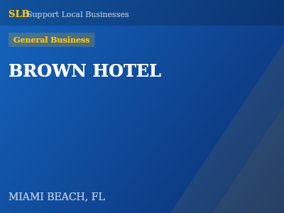 BROWN HOTEL — General Business in MIAMI BEACH, FL