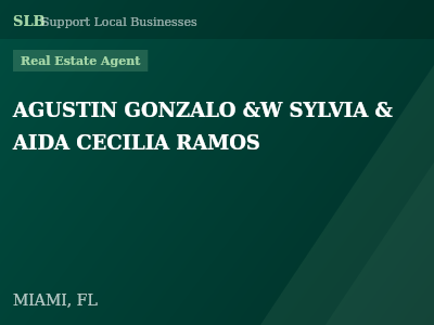 AGUSTIN GONZALO &W SYLVIA & AIDA CECILIA RAMOS — Real Estate Agent in MIAMI, FL