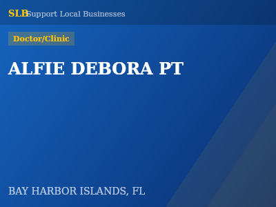 ALFIE DEBORA PT — Doctor/Clinic in BAY HARBOR ISLANDS, FL
