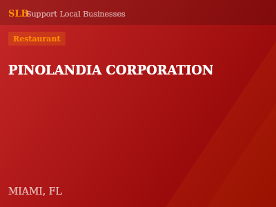 PINOLANDIA CORPORATION — Restaurant in MIAMI, FL