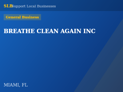 BREATHE CLEAN AGAIN INC — General Business in MIAMI, FL