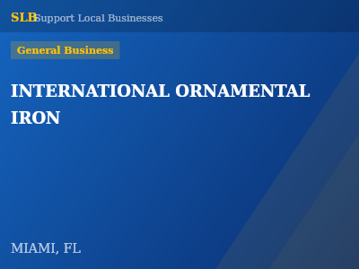 INTERNATIONAL ORNAMENTAL IRON — General Business in MIAMI, FL