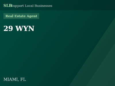 29 WYN — Real Estate Agent in MIAMI, FL