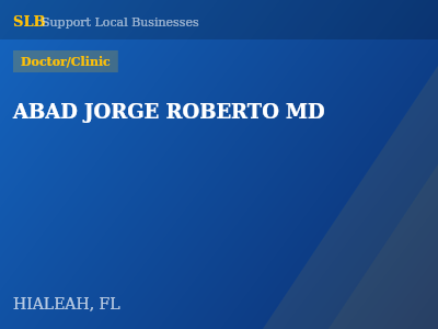 ABAD JORGE ROBERTO MD — Doctor/Clinic in HIALEAH, FL
