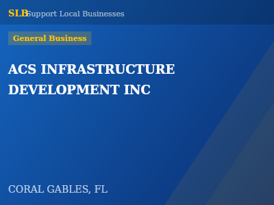 ACS INFRASTRUCTURE DEVELOPMENT INC — General Business in CORAL GABLES, FL