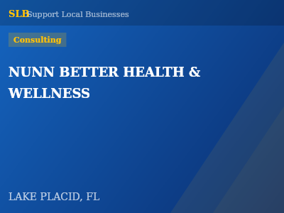 NUNN BETTER HEALTH & WELLNESS — Consulting in LAKE PLACID, FL