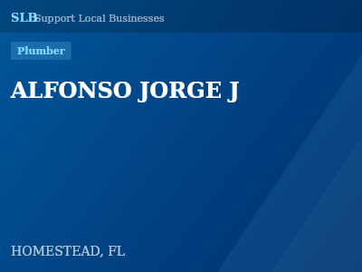 ALFONSO JORGE J — Plumber in HOMESTEAD, FL