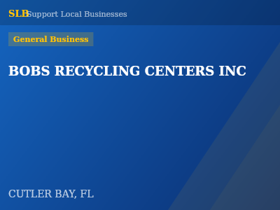 BOBS RECYCLING CENTERS INC — General Business in CUTLER BAY, FL