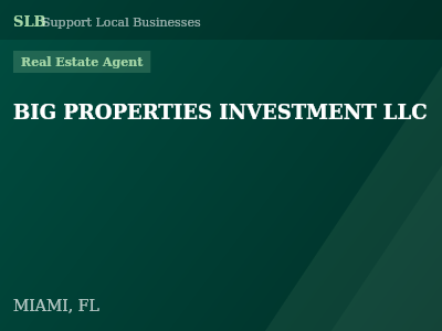 BIG PROPERTIES INVESTMENT LLC — Real Estate Agent in MIAMI, FL