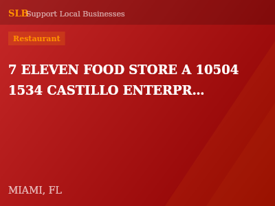 7 ELEVEN FOOD STORE A 10504 1534 CASTILLO ENTERPRISES GROUP INC — Restaurant in MIAMI, FL