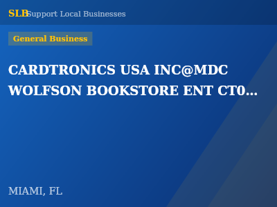 CARDTRONICS USA INC@MDC WOLFSON BOOKSTORE ENT CT005924 — General Business in MIAMI, FL