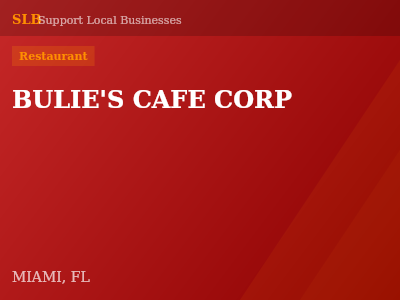 BULIE'S CAFE CORP — Restaurant in MIAMI, FL