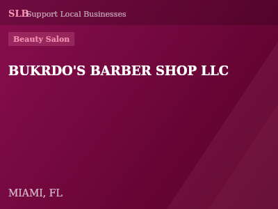 BUKRDO'S BARBER SHOP LLC — Beauty Salon in MIAMI, FL