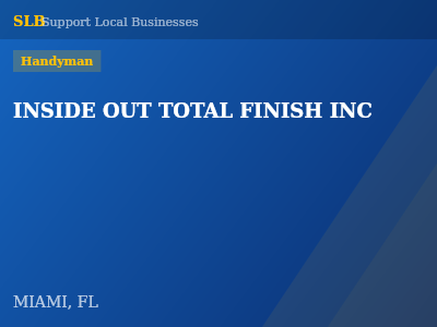 INSIDE OUT TOTAL FINISH INC — Handyman in MIAMI, FL
